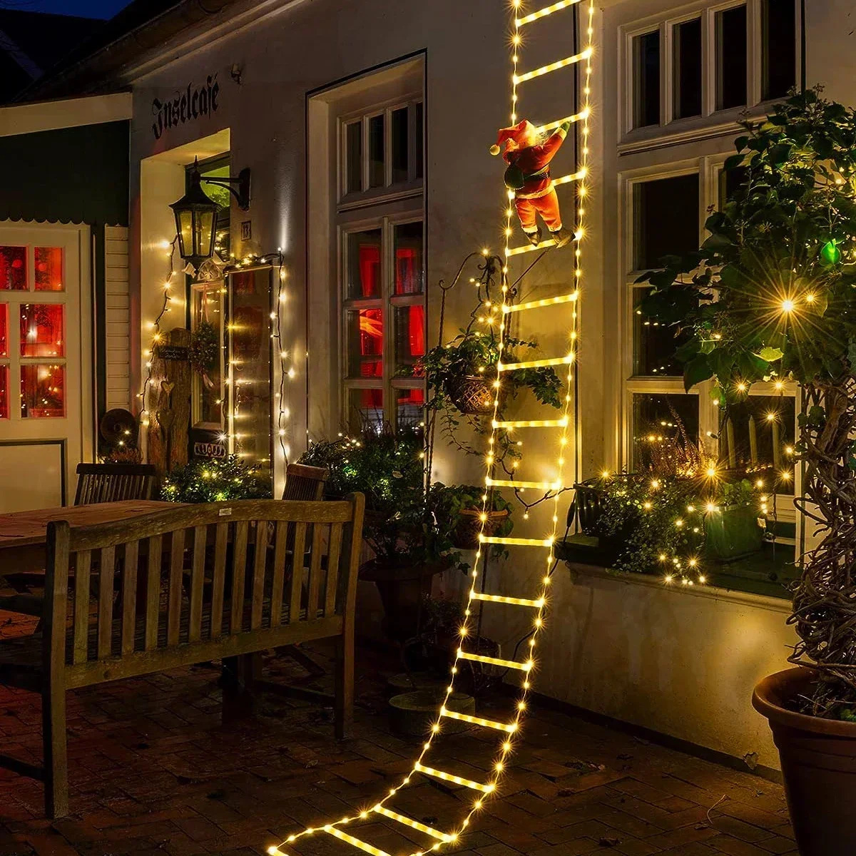 Xmas Outdoor Lighting Decorations - Светодиодный лестница для Деда Мороза, домашний