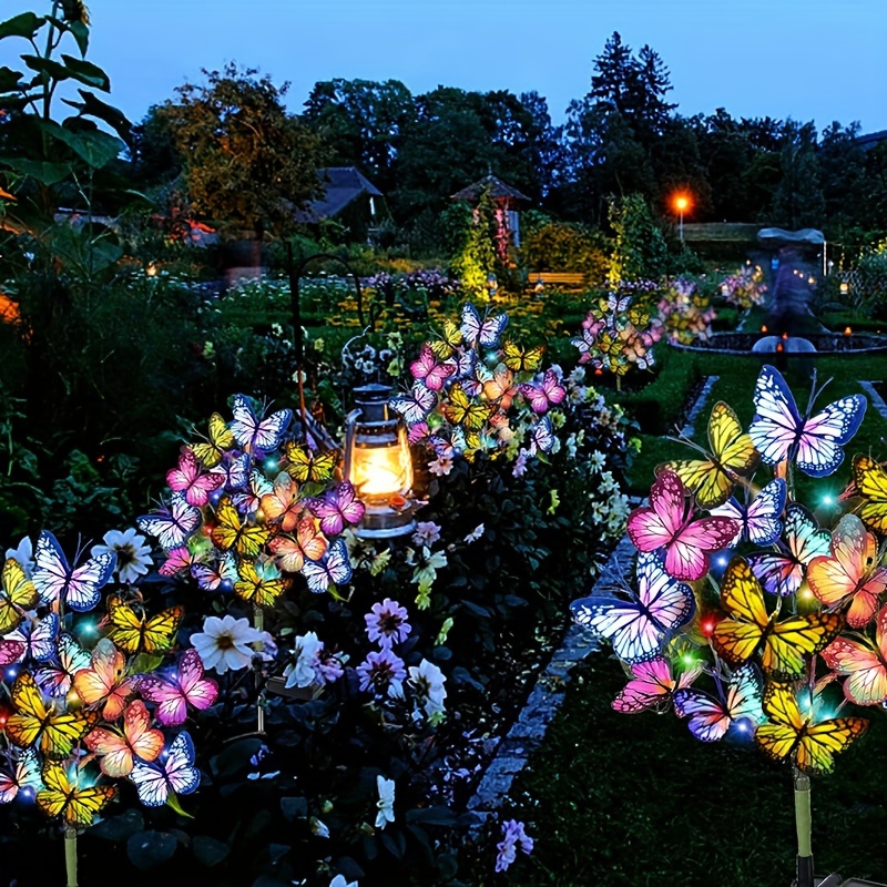 Outdoor Lighting Effects - Солнечные светодиодные садовые фонари-бабочки, водонепроницаемые красочные