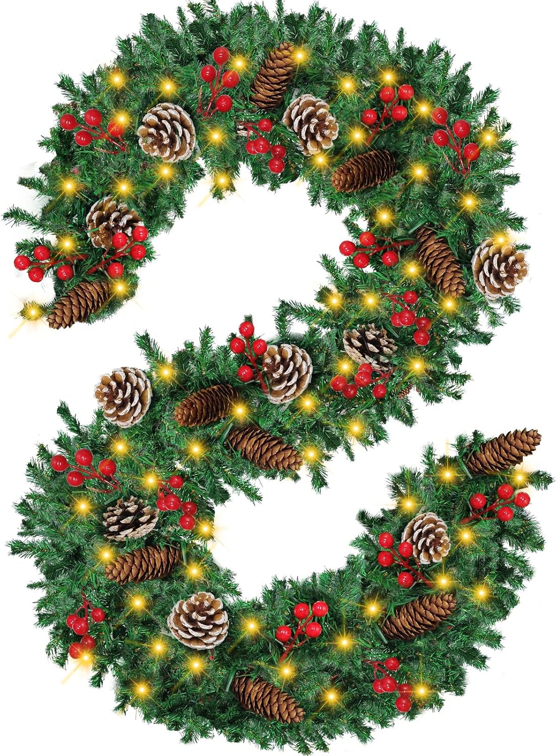Xmas Outdoor Lighting Decorations - Рождественская гирлянда длиной 12 футов с