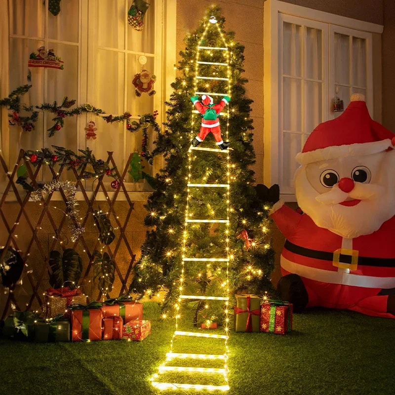 Outdoor Lighting Decoration - Светодиодные рождественские гирлянды-лестницы с Дедом Морозом