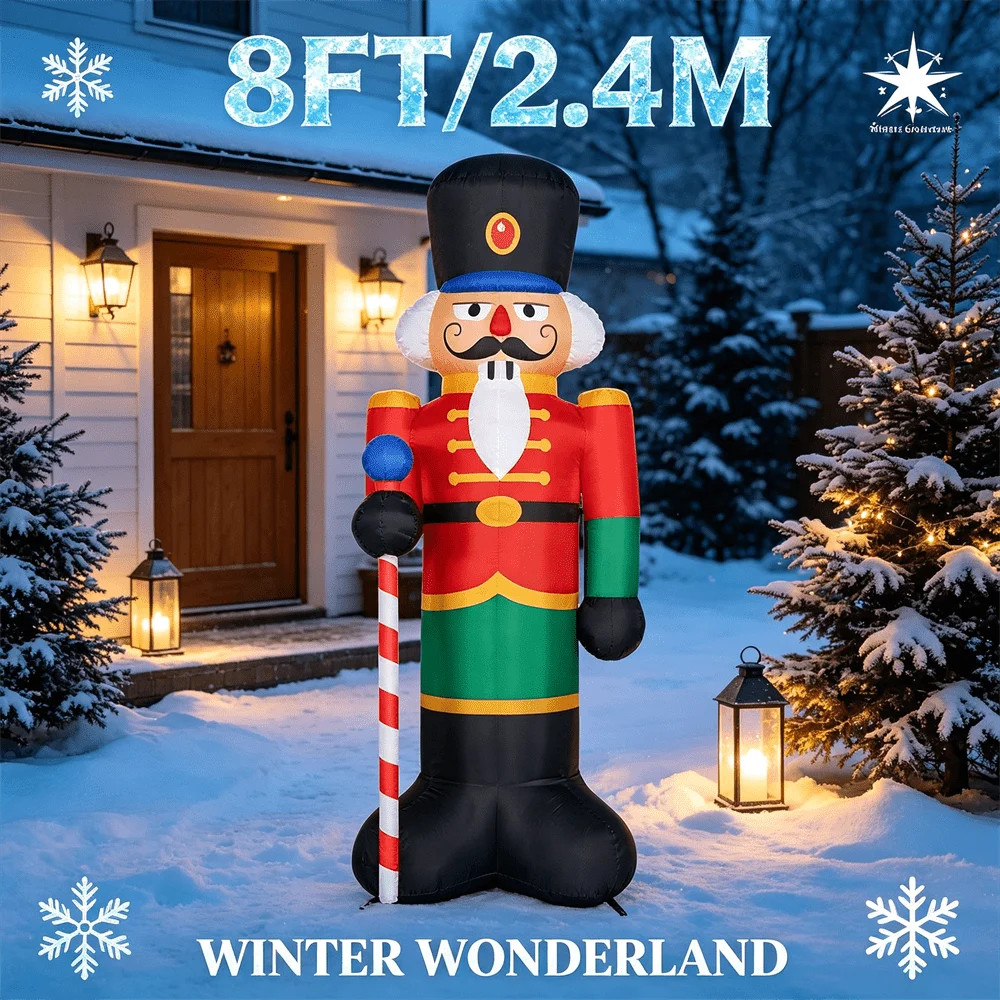 Xmas Outdoor Lighting Decorations - Надувная модель солдата из орехового дерева
