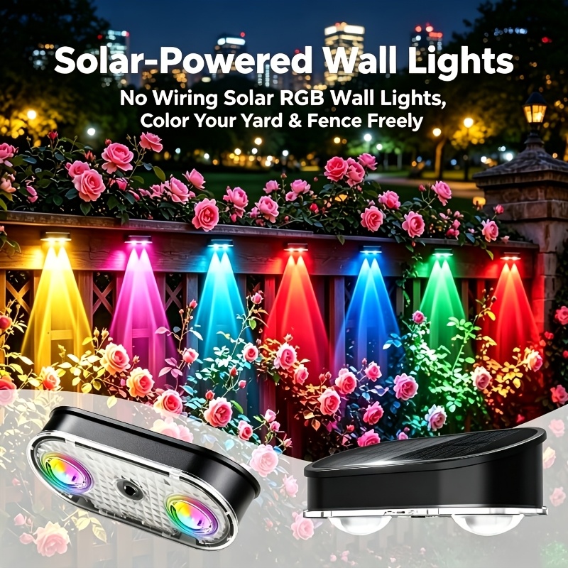 Outdoor Lighting Amazon - Солнечный светильник RGB для забора IP44,