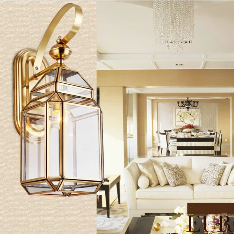 Outdoor Lighting Brass - Современный бронзовый настенный светильник D17cm, уличный