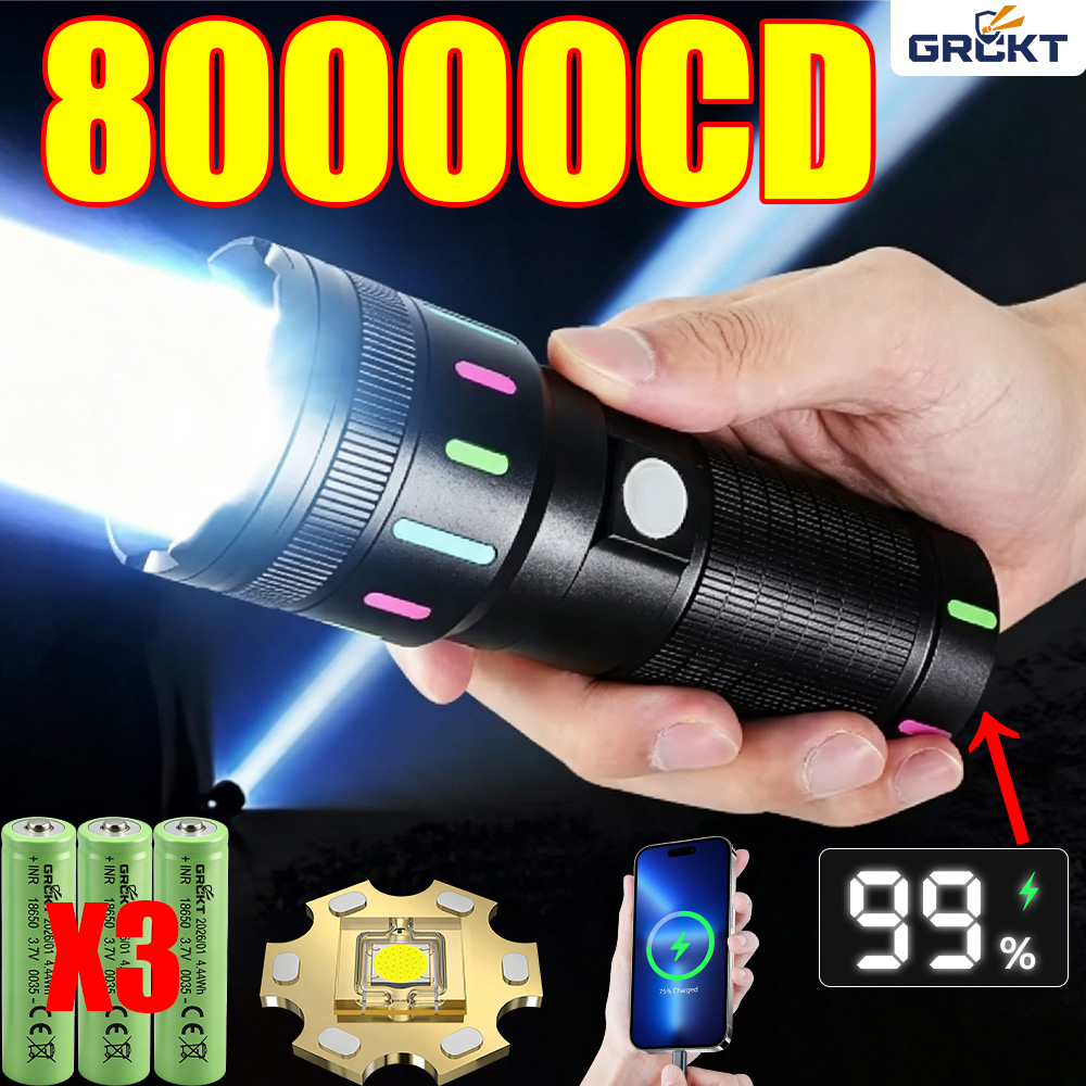 Outdoor Lighting Permanent - 80000CD Самый мощный светодиодный фонарь, тактический