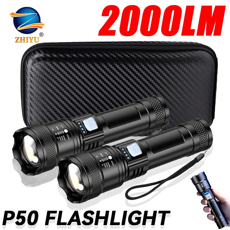 Outdoor Lighting Permanent - Тактический светодиодный фонарик 2000LM USB перезаряжаемый