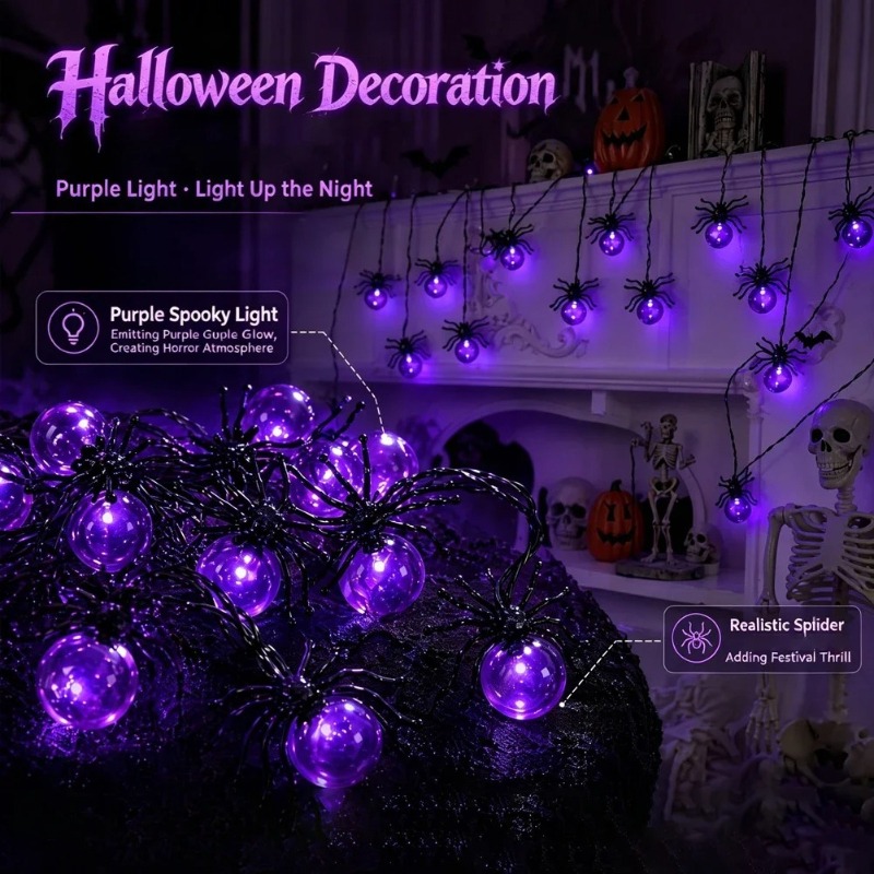 Светодиодные гирлянды-пауки на – обзор и цена Outdoor Lighting Decoration