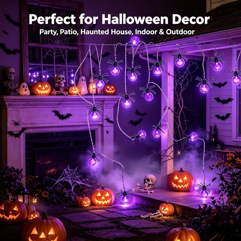 Светодиодные гирлянды-пауки на – обзор и цена Outdoor Lighting Decoration