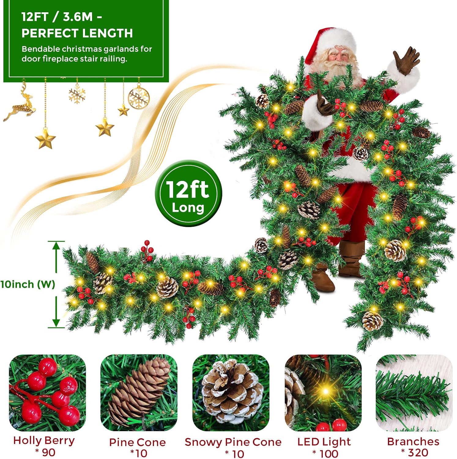 Рождественская гирлянда длиной – обзор и цена Xmas Outdoor Lighting Decorations