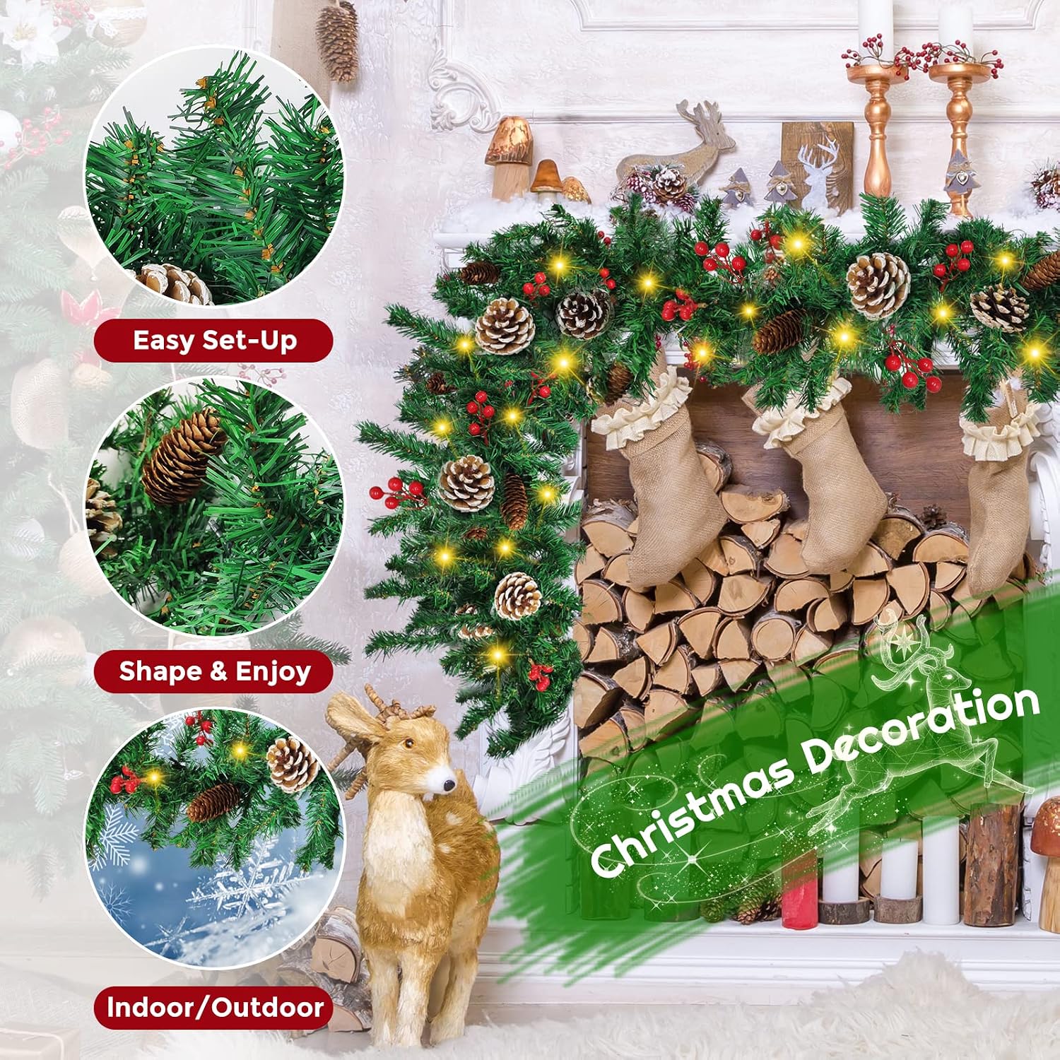 Рождественская гирлянда длиной – обзор и цена Xmas Outdoor Lighting Decorations