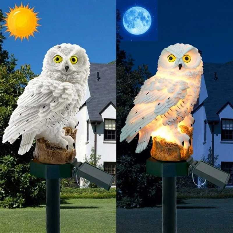 Солнечная статуэтка совы с LED – обзор и цена Outdoor Lighting Effects
